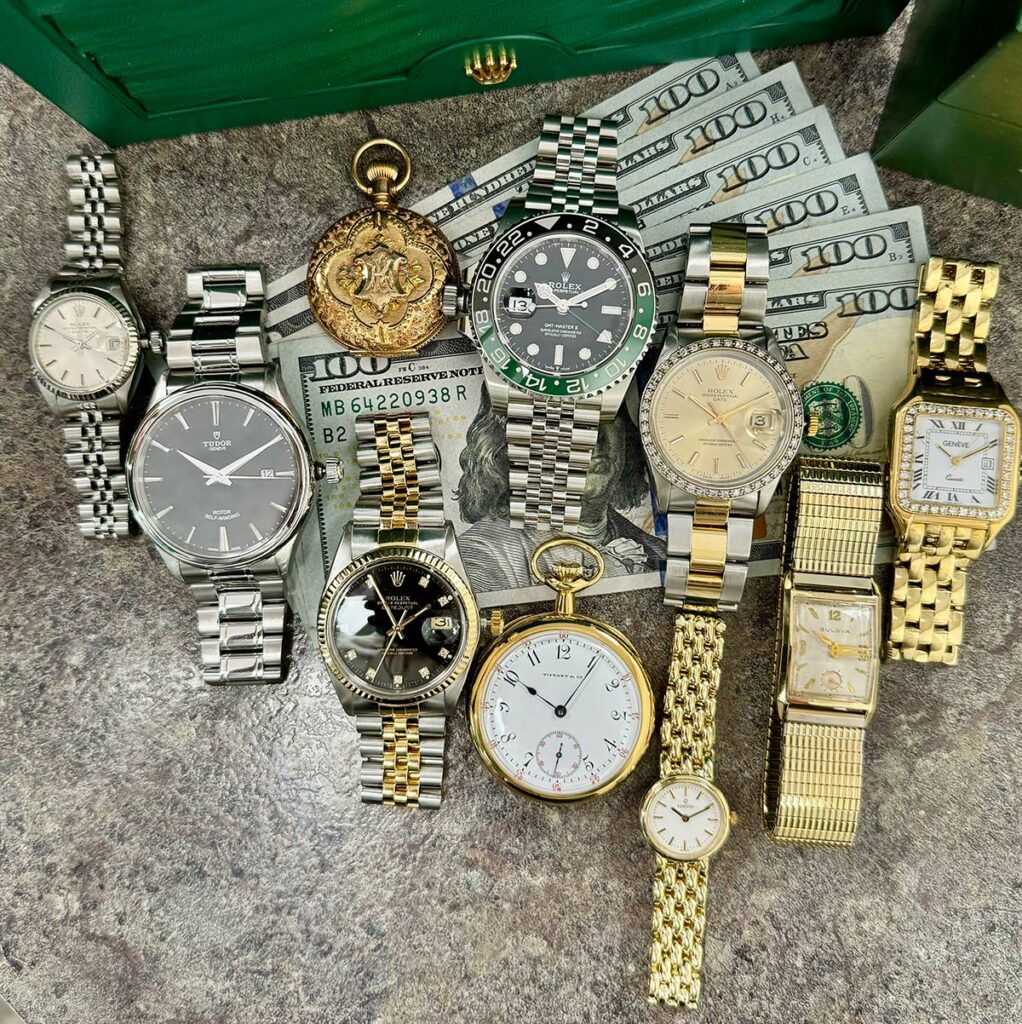 Luxury Watches with $100 bills
