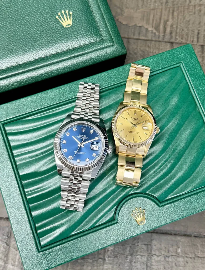 High end watches on display box